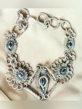 Vintage Cannetille Filigree Bracelet | Victorian Revival Silver Tone Bracelet